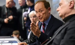 Le président de la Féderation française des Sports de glace, Didier Gailhaguet, en conférence de presse au siège de la Fédération à Paris, le 5 février 2020