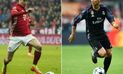 Photomontage représentant la star du Real Madrid  Cristiano Ronaldo et son adversaire du Bayern Munich Robert Lewandowski