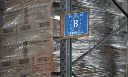 Des produits achetés grùce au Fonds européen d'aide aux plus démunis, dans les entrepÎts des Restos du Coeur de Strasbourg, le 10 mai 2019