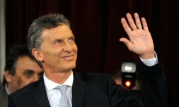 Mauricio Macri sur le point de prĂȘter serment comme prĂ©sident de l'Argentine, le 10 dĂ©cembre 2015 Ă Buenos Aires