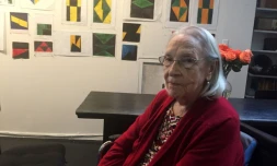 Carmen Herrera, 101 ans, peintre cubaine installée à New York depuis 70 ans, chez elle le 4 janvier 2017