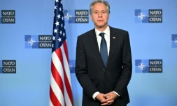 Le secrétaire d'Etat américain Antony Blinken s'exprime devant la presse au siÚge de l'Otan à Bruxelles le 13 novembre 2024