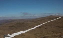 Vue de la station de ski d'Afrisk, dans les montagnes de Maluti, le 11 juillet 2018 au Lesotho