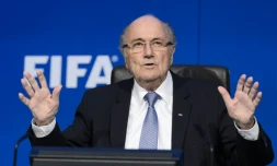 Sepp Blatter, le 20 juillet 2015 lors d'une conférence de presse au siège de la Fifa à Zurich