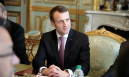 Le président de la République Emmanuel Macron à l'Elysée le 15 février 2019 à Paris