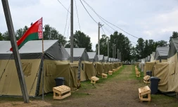 Un camp militaire récemment bâti dans le centre du Bélarus, le 7 juillet 2023