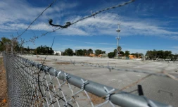 Vue de la parcelle de terrain, d'un quartier modeste de Miami, pour le futur stade de l'équipe MLS de David Beckham, le 30 janvier 2018