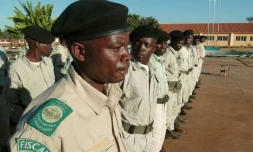 Des rangers angolais à l'entraînement pour combattre les braconniers, le 3 juin 2016 à Menongue
