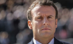 Le président français Emmanuel Macron le 31 mars 2019 prÚs de Thorens-GliÚres, dans les Alpes françaises