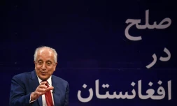 L'émissaire américain pour la paix en Afghanistan Zalmay Khalilzad, à Kaboul le 28 avril 2019