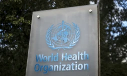 Au siège de l'Organisation mondiale de la santé (OMS), à Genève, le 13 mars 2025