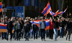 Manifestation de l'opposition Ă Erevan le 25 avril 2018