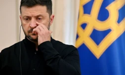 Le président ukrainien Volodymyr Zelensky lors d'une conférence de presse à Kiev le 12 juin 2025 avec le ministre allemand de la Défense Boris Pistorius