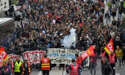 Manifestation des agents publics contre les mesures du gouvernement les concernant, à Nantes, le 10 octobre 2017