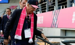 Le propriétaire et président du Stade Français Hans-Peter Wild lors de la réception de l'ASM Clermont à Paris, le 29 septembre 2019