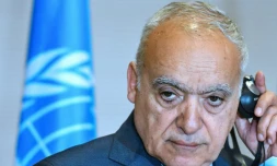 L'envoyé spécial des Nations unies pour la Libye, Ghassan Salamé, lors d'une conférence de presse à Rome, le 24 avril 2019