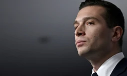 Le président du Rassemblement national Jordan Bardella au soir du premier tour des législatives à Paris, le 30 juin 2024