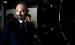 Edouard Philippe à bord du porte-avions Charles-de-Gaulle le 23 janvier 2020 à Hyères