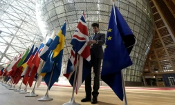 Les drapeaux des pays membres de l'Union européenne à Bruxelles, le 29 avril 2017 
