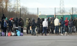 Rassemblement le 2 février 2018 à Calais au lendemain des rixes entre migrants qui ont fait 22 blessés