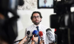 L'avocat du suspect de l'incendie de la cathédrale de Nantes, Me Quentin Chabert, le 26 juillet 2020 à Nantes