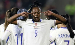 Melvine Malard, autrice d'un doublé pour les Bleues face à l'Irlande, le 3 mars 2026 à Dublin