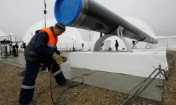 Construction d'un pipeline pour acheminer du gaz russe en Europe, à Anapa, en Russie, le 7 décembre 2012