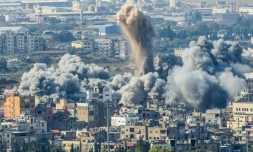 Frappe aérienne israélienne sur la zone de Chouaifat, au sud de Beyrouth, le 14 novembre 2024 au Liban