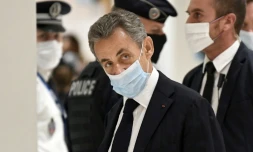 Nicolas Sarkozy arrive au tribunal, le 23 novembre 2020 Ă Paris