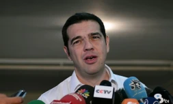 Alexis Tsipras le 20 septembre 2015 dans un bureau de vote à Athènes