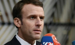Emmanuel Macron s'adresse Ă la presse le 25 novembre 2018 Ă Bruxelles