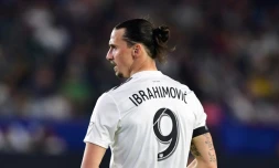 Zlatan Ibrahimovic sous les couleurs des Los Angeles Galaxy en Major League Soccer contre Atlanta United, le 21 avril 2018 à Carson en Californie