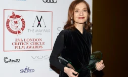 L'actrice française Isabelle Huppert, le 22 janvier 2017 à Londres