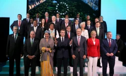 Les dirigeants mondiaux réunis au One Planet Summit de New York, le 26 septembre 2018