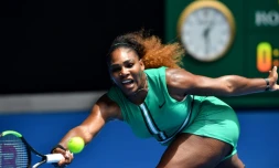 L'Américaine Serena Williams face à l'Allemande Tatjana Maria au 1er tour de l'Open d'Australie, le 15 janvier 2019 à Melbourne  