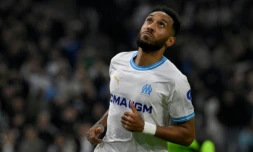 L'attaquant marseillais Pierre-Emerick Aubameyang auteur d'un triplé contre l'Ajax Amsterdam, le 30 novembre 2023 au Stade Vélodrome