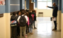 Une rentrée des classes à Corbeil-Essonnes, en banlieue parisienne, le 04 septembre 2017