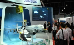 Stand d'Airbus au salon aérien de Singapour le 12 février 2020
