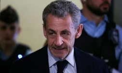 L'ex-président français Nicolas Sarkozy à son procès en appel dans l'affaire du financement libyen le 23 mars 2026 à Paris