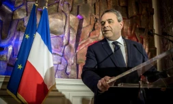 Xavier Bertrand lors de son allocution au soir des régionales le 13 décembre 2015 à Saint-Quentin