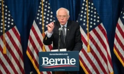 Le candidat démocrate Bernie Sanders lors d'une déclaration dans son fief de Burlington, dans le Vermont, le 11 mars 2020, une de ses dernières apparitions devant un large public 