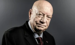 Hervé Bourges photographié en 2017 par l'AFP à Paris