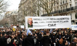 Marche contre l'antisémitisme, le 28 mars 2018, en hommage à la mémoire de Mireille Knoll, une veille dame juive de 85 ans tuée à son domicile quelques jours auparavant