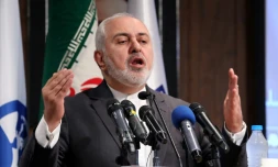 Le ministre des Affaires étrangères iranien Mohammad Javad Zarif parle lors d'une conférence à Téhéran, le 21 octobre 2019
