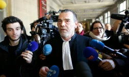 Frank Berton, l'avocat de Salah Abdeslam au tribunal de Paris, le 27 avril 2016