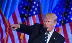 Donald Trump lors d'une réunion de levée de fonds à New York le 2 décembre 2017