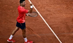 Novak Djokovic après sa victoire contre Karen Khachanov, à Roland-Garros, le 6 juin 2023