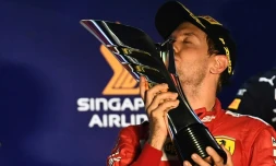 L'Allemand Sebastian Vettel vainqueur du GP de Singapour, le 22 septembre 2019