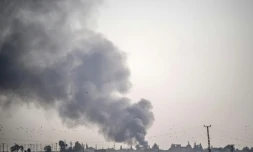 La ville syrienne de Tal Abyad après des frappes turques.