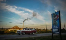 Vue sur la sucrerie de Pedro Betancourt dans l'est de Cuba, le 20 février 2017